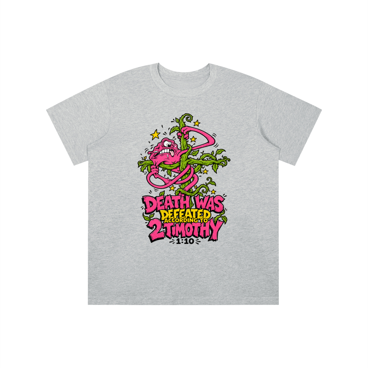 DEATH WAS DEFEATED ACCORDING TO 2 TIMOTHY 1:10 youth T-shirt