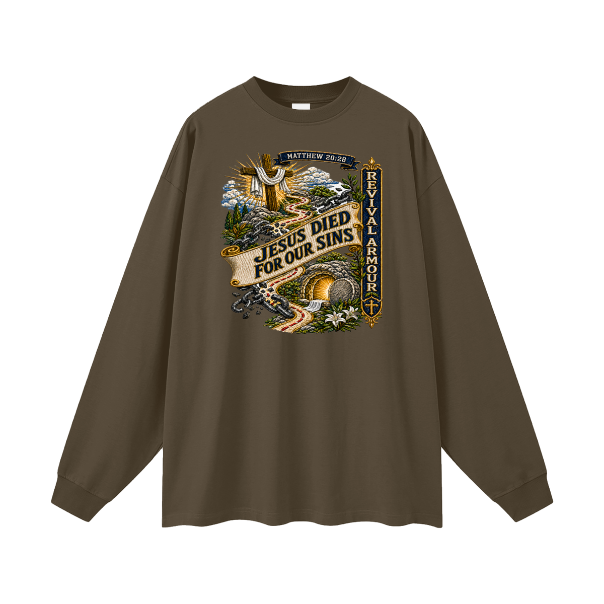 MATTHEW 20:28 Jesus died for our sins REVIVAL ARMOUR Long Sleeve T-Shirt