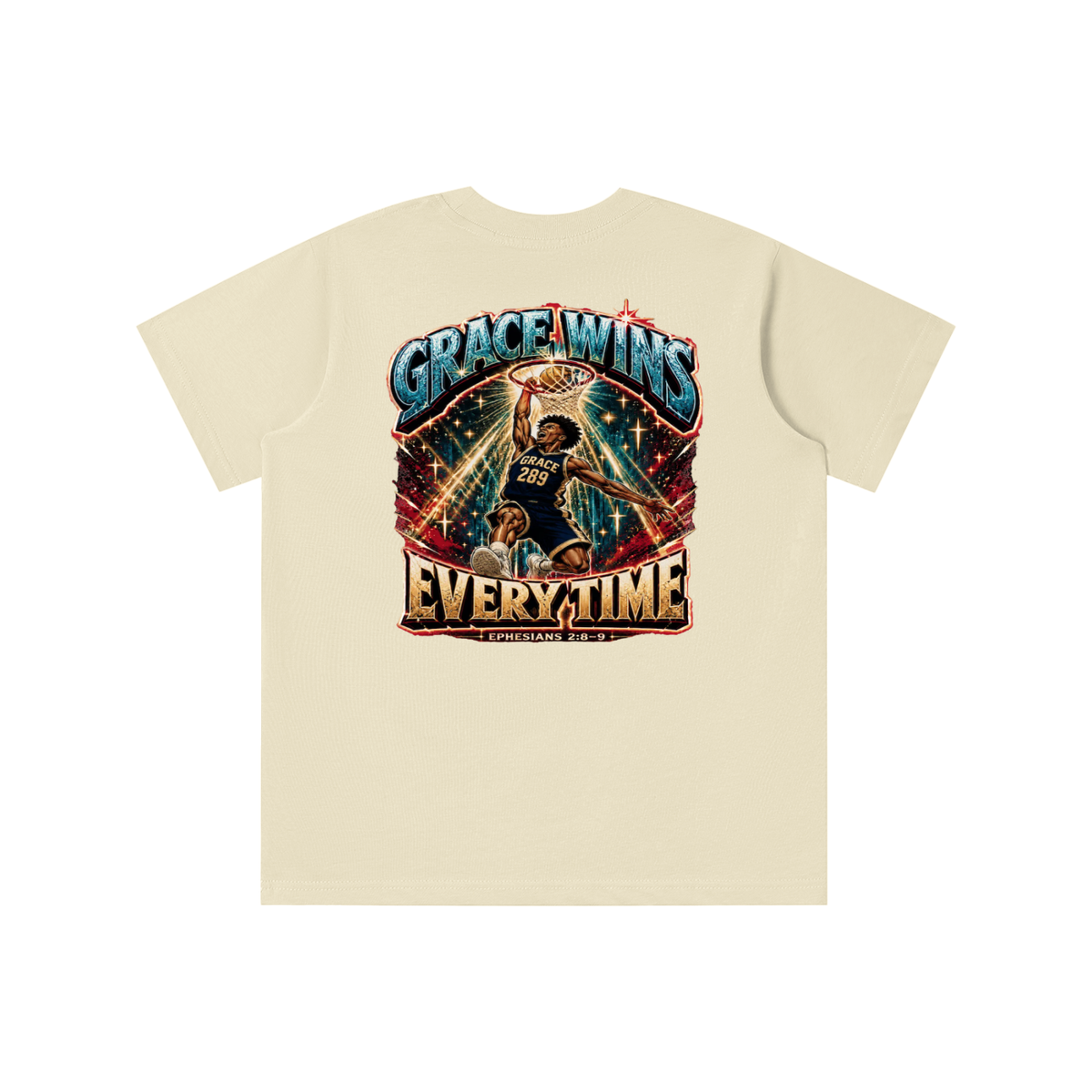 JESUS IS AWESOME GRACE WINS GRACE 289 EVERYTIME EPHESIANS 2:8-9 youth T-shirt