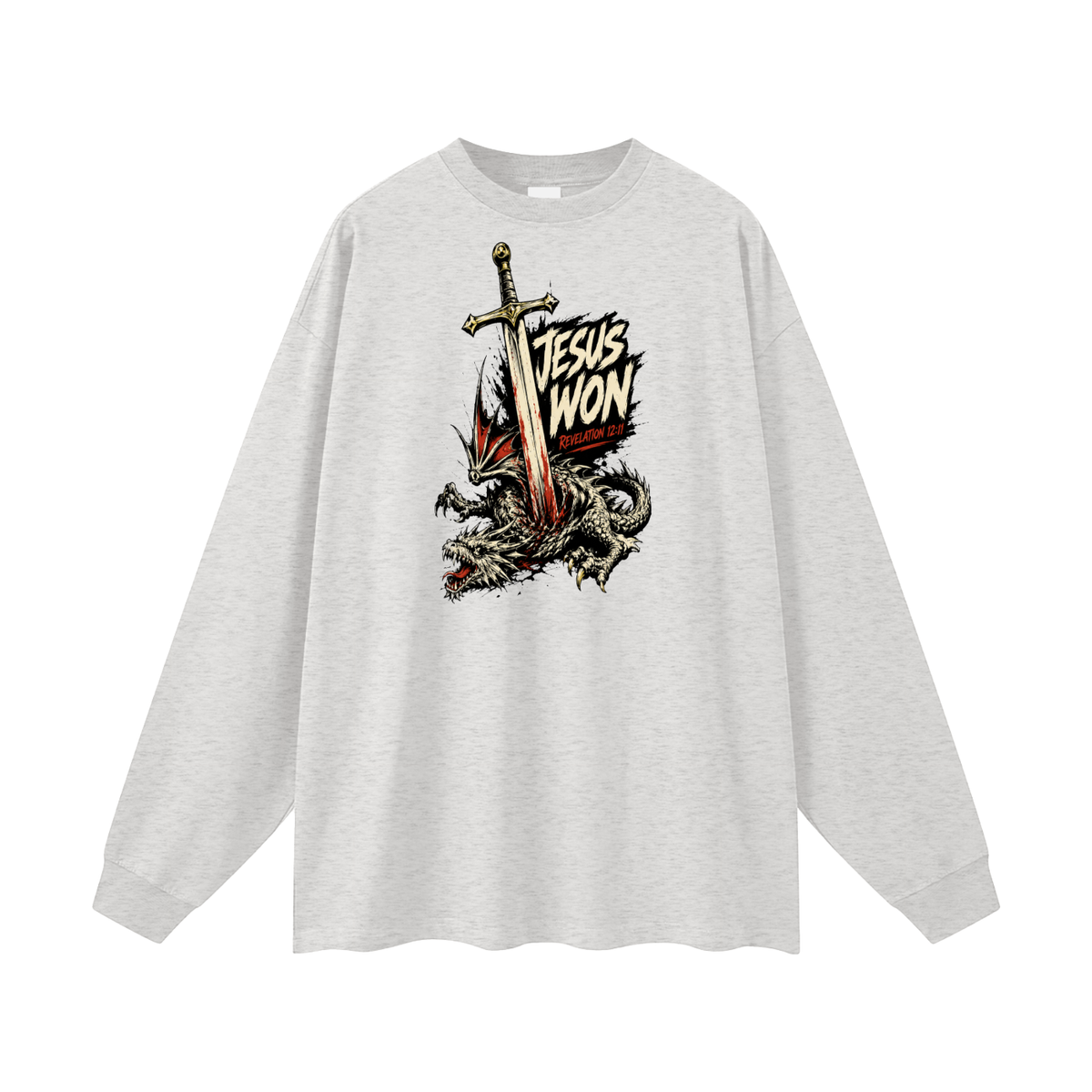 Jesus Won Revelation 12:11 Long Sleeve T-Shirt