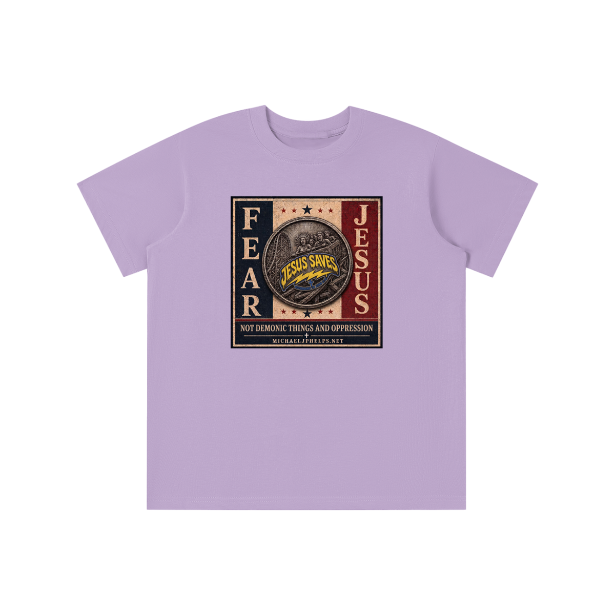 FEAR JESUS NOT DEMONIC THINGS AND OPPRESSION + MICHAELJPHELPS.NET youth T-shirt