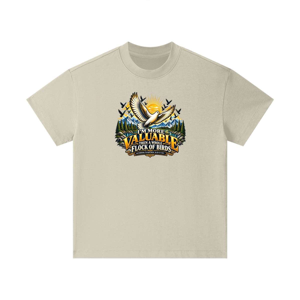 I'M MORE VALUABLE THAN A WHOLE FLOCK OF BIRDS ACCORDING TO MATTHEW 10:29-31 NLT Kids T-Shirt