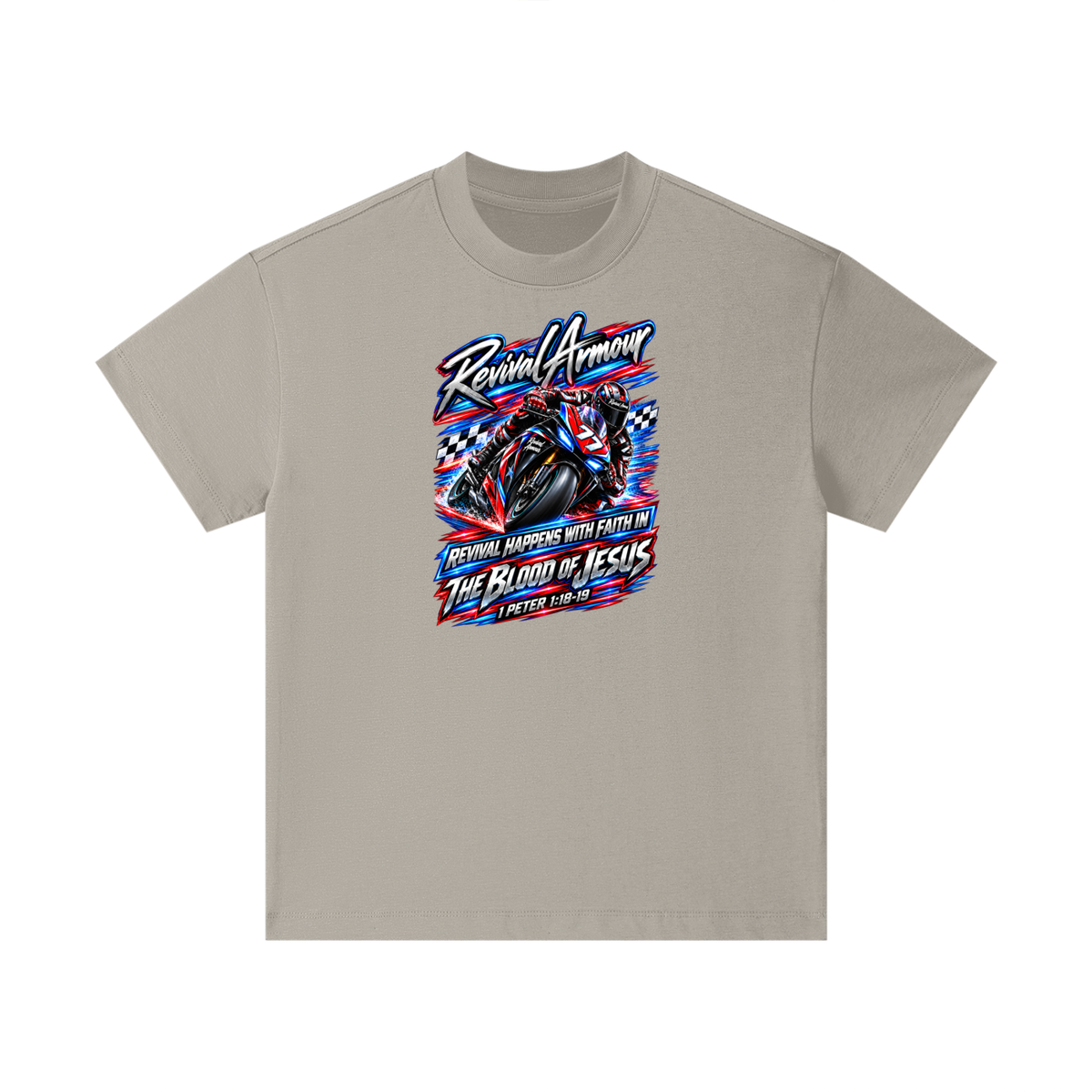 REVIVAL ARMOUR REVIVAL HAPPENS WITH FAITH IN THE BLOOD OF JESUS 1 PETER 1:18-19 Kids T-Shirt