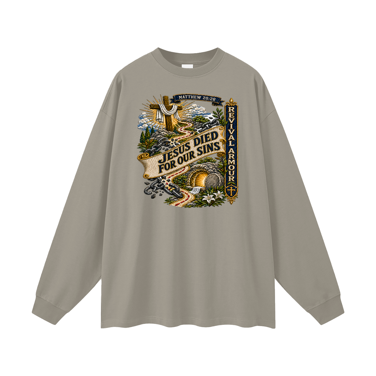 MATTHEW 20:28 Jesus died for our sins REVIVAL ARMOUR Long Sleeve T-Shirt