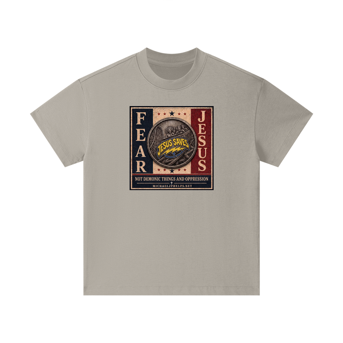 FEAR JESUS NOT DEMONIC THINGS AND OPPRESSION + MICHAELJPHELPS.NET Kids T-Shirt