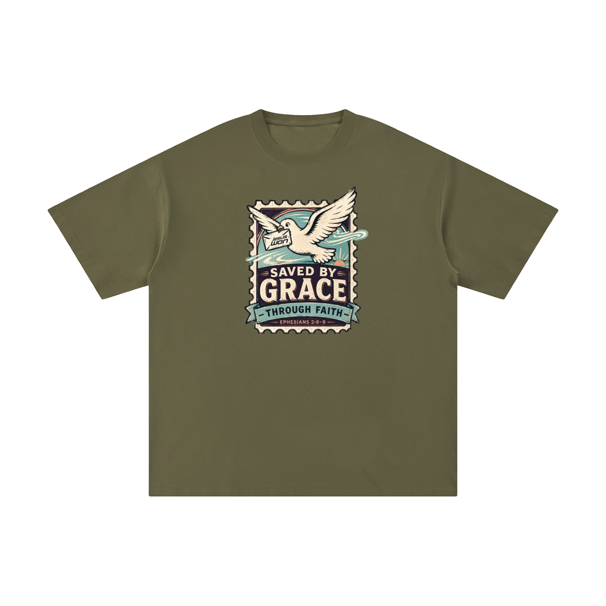 SAVED BY GRACE -THROUGH FAITH- - EPHESIANS 2:8-9 - T-Shirt