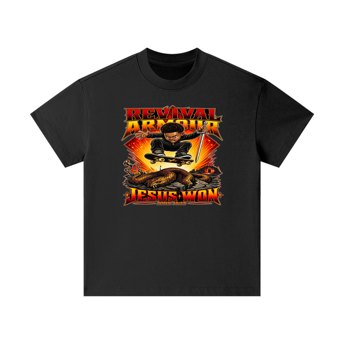 REVIVAL ARMOUR JESUS * WON - JOHN 16:33 - Kids T-Shirt