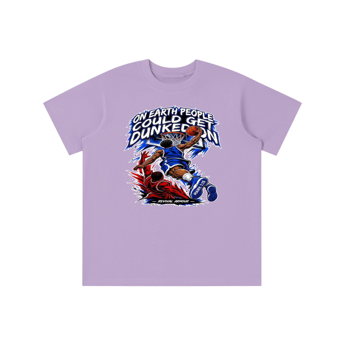 ON EARTH PEOPLE COULD GET DUNKED ON ( MARK 1:15 IS ON HIS SHOES ) youth T-shirt