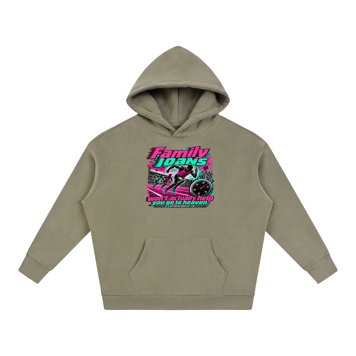 Family loans won't actually help you go to heaven. 1 Corinthians 15:1-4 Hoodie