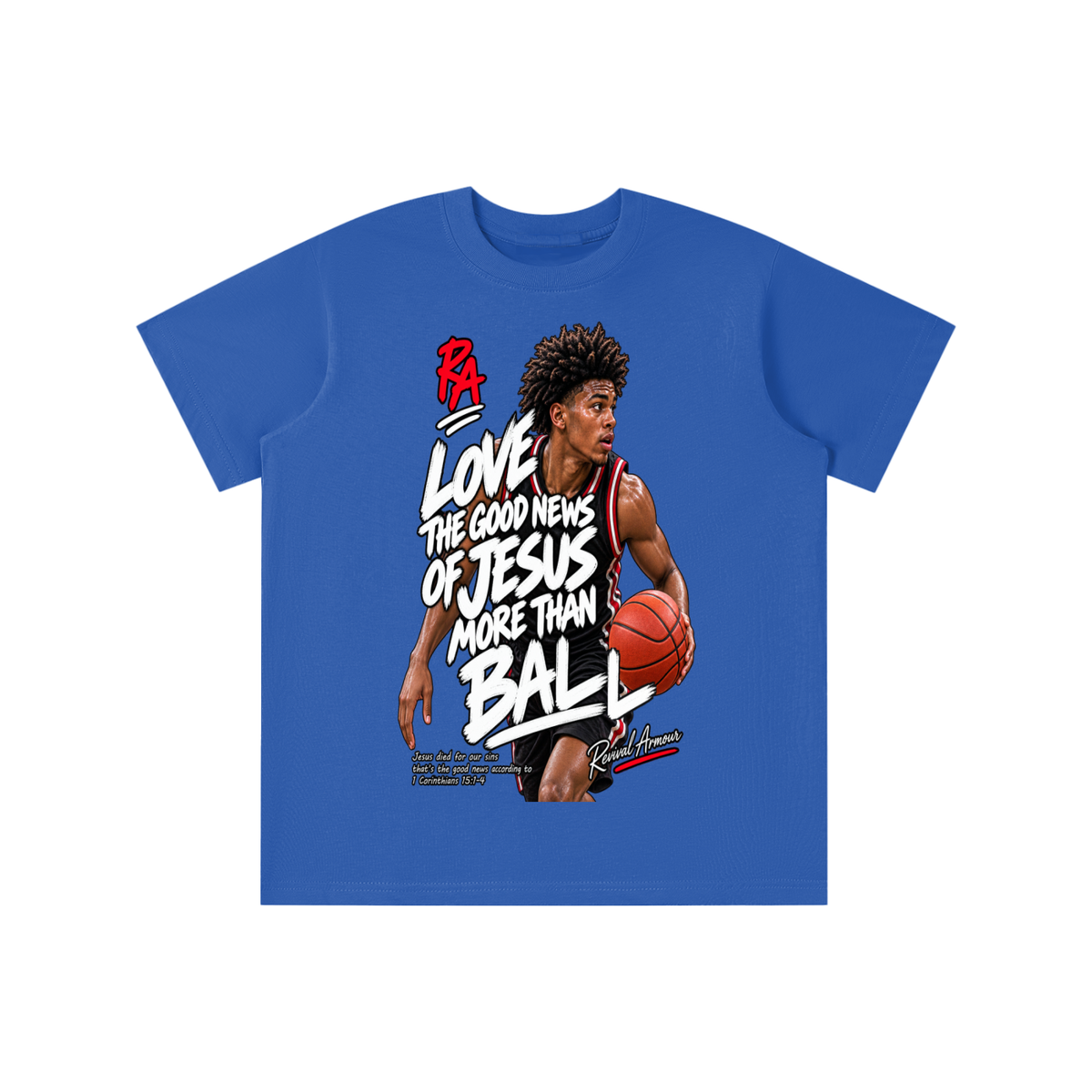 LOVE THE GOOD NEWS OF JESUS MORE THAN BALL youth T-shirt
