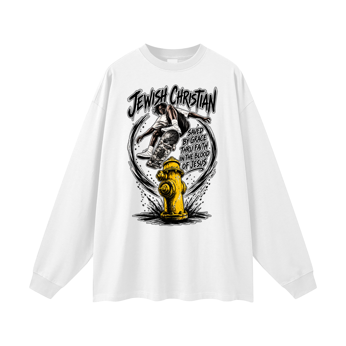 JEWISH CHRISTIAN SAVED BY GRACE THRU FAITH IN THE BLOOD OF JESUS Long Sleeve T-Shirt