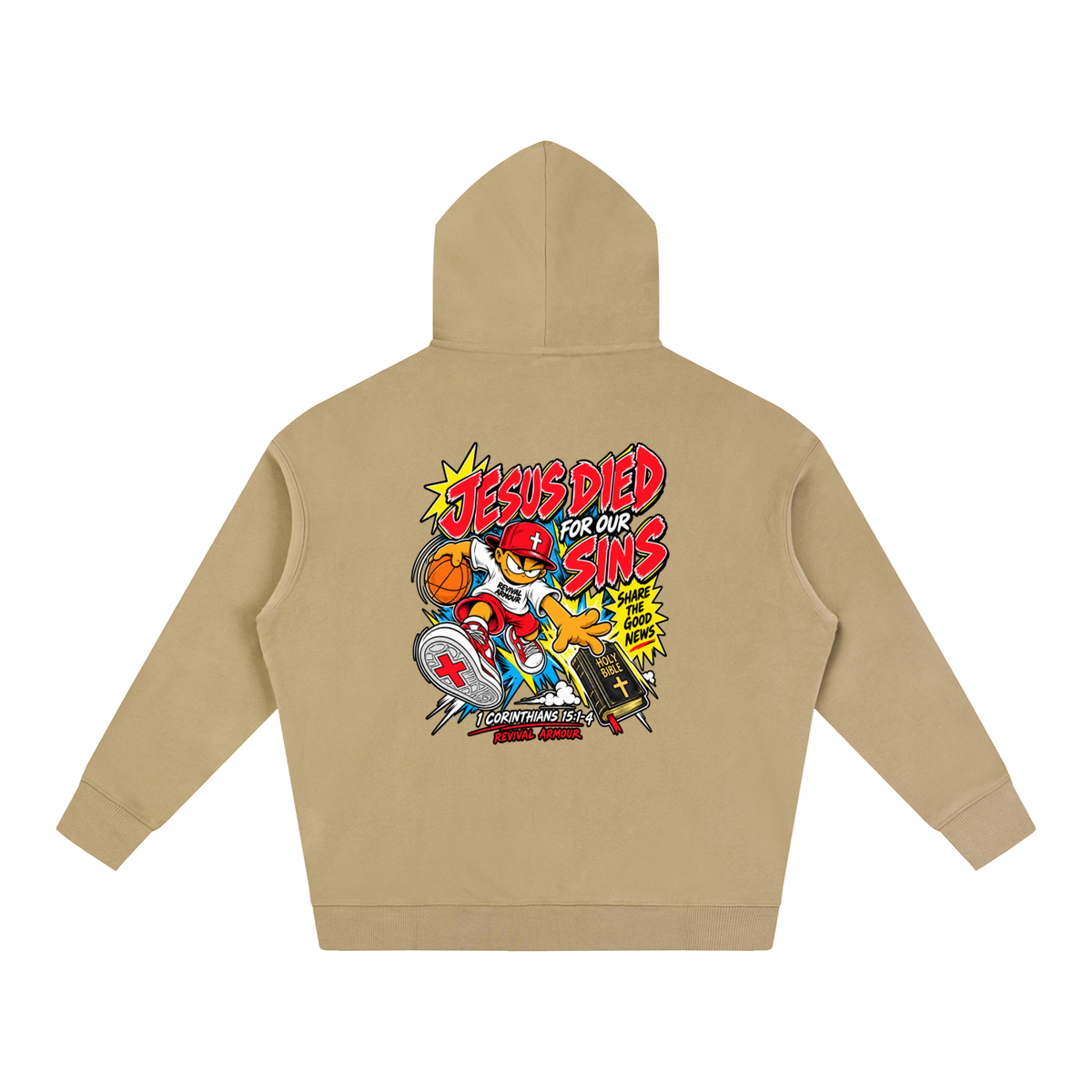 SUBMIT TO JESUS RESIST THE DEVIL AND HE WILL FLEE FROM YOU INSPIRED BY JAMES 4:7 JESUS DIED FOR OUR SINS SHARE THE GOOD NEWS HOLY BIBLE 1 CORTHIANS 15:1-4 REVIVAL ARMOUR Hoodie