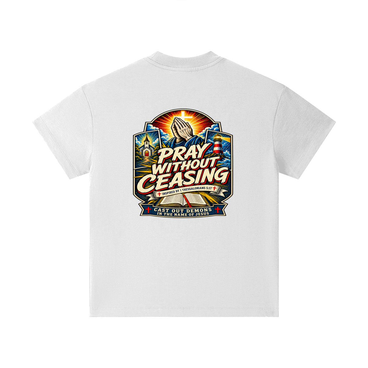 PRAY WITHOUT CEASING INSPIRED 1 THESSALONIANS 5:17 CAST OUT DEMONS IN THE NAME OF JESUS Kids T-Shirt