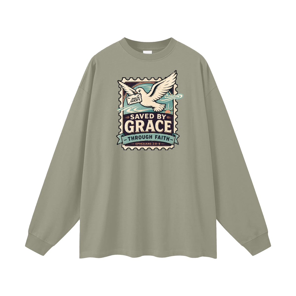 SAVED BY GRACE -THROUGH FAITH- - EPHESIANS 2:8-9 - Long Sleeve T-Shirt