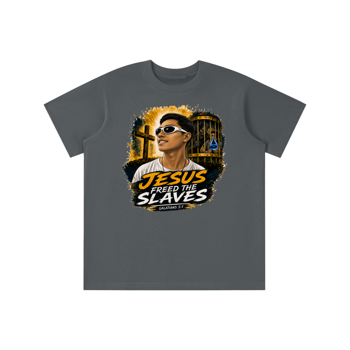 Jesus freed the slaves youth T-shirt
