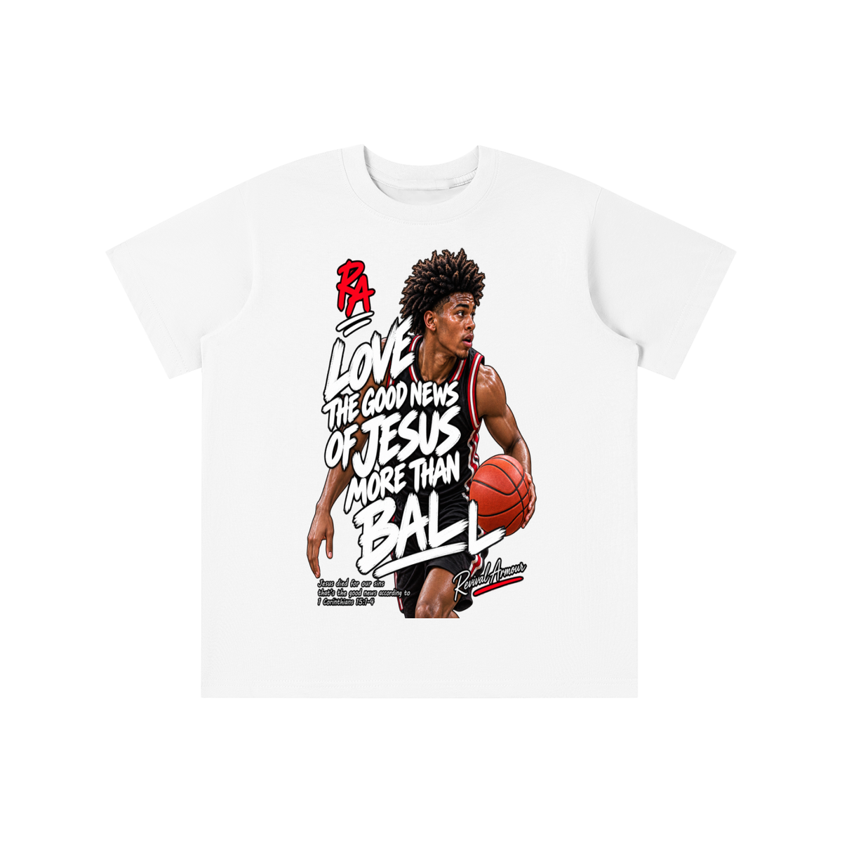 LOVE THE GOOD NEWS OF JESUS MORE THAN BALL youth T-shirt