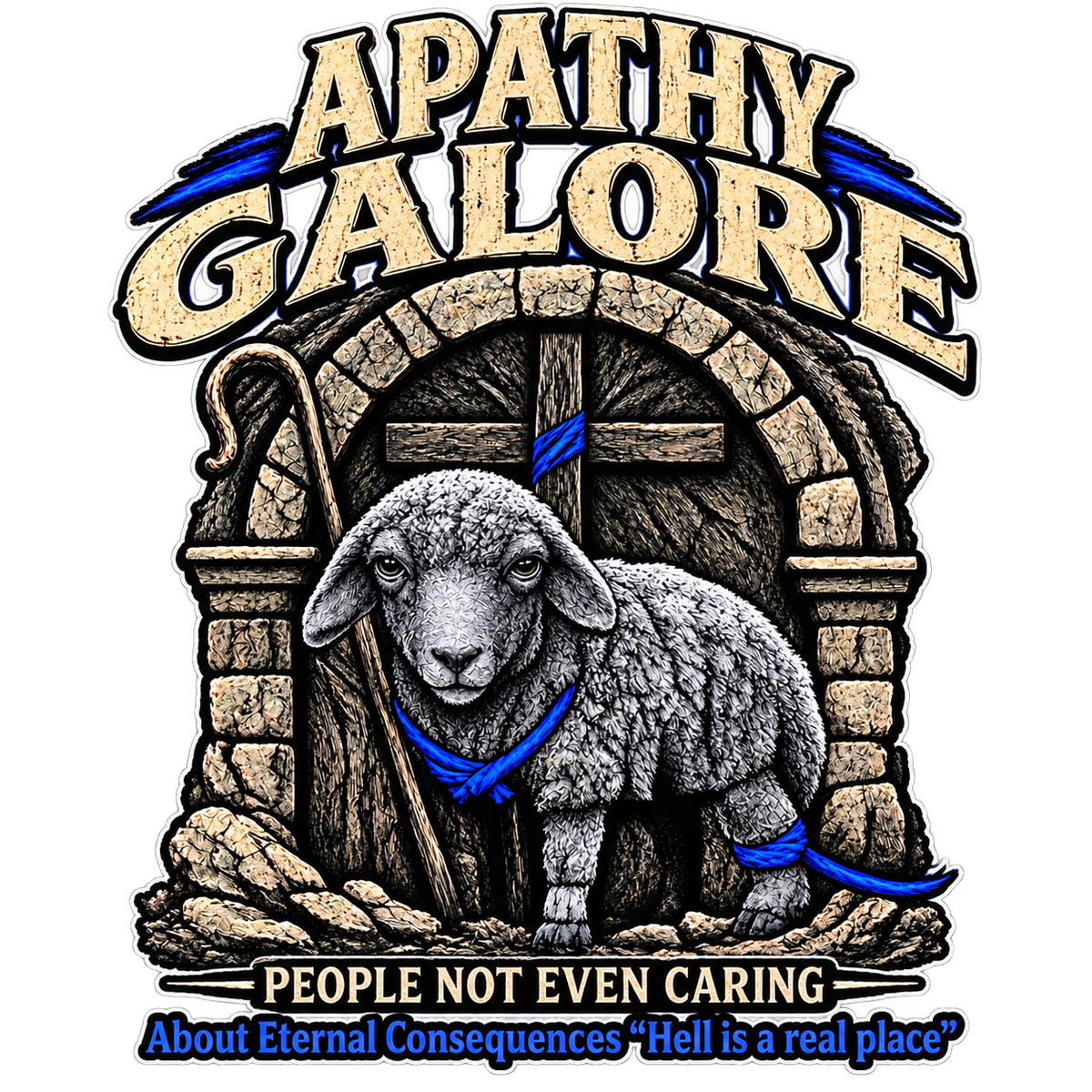APATHY GALORE PEOPLE NOT EVEN CARING About Eternal Consequences "Hell is a real place" Hoodie