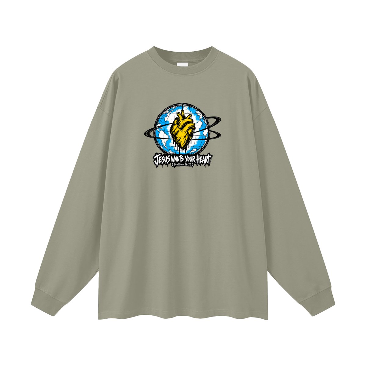 JESUS WANTS YOUR HEART ( MATTHEW 16:25 ) Long Sleeve T-Shirt