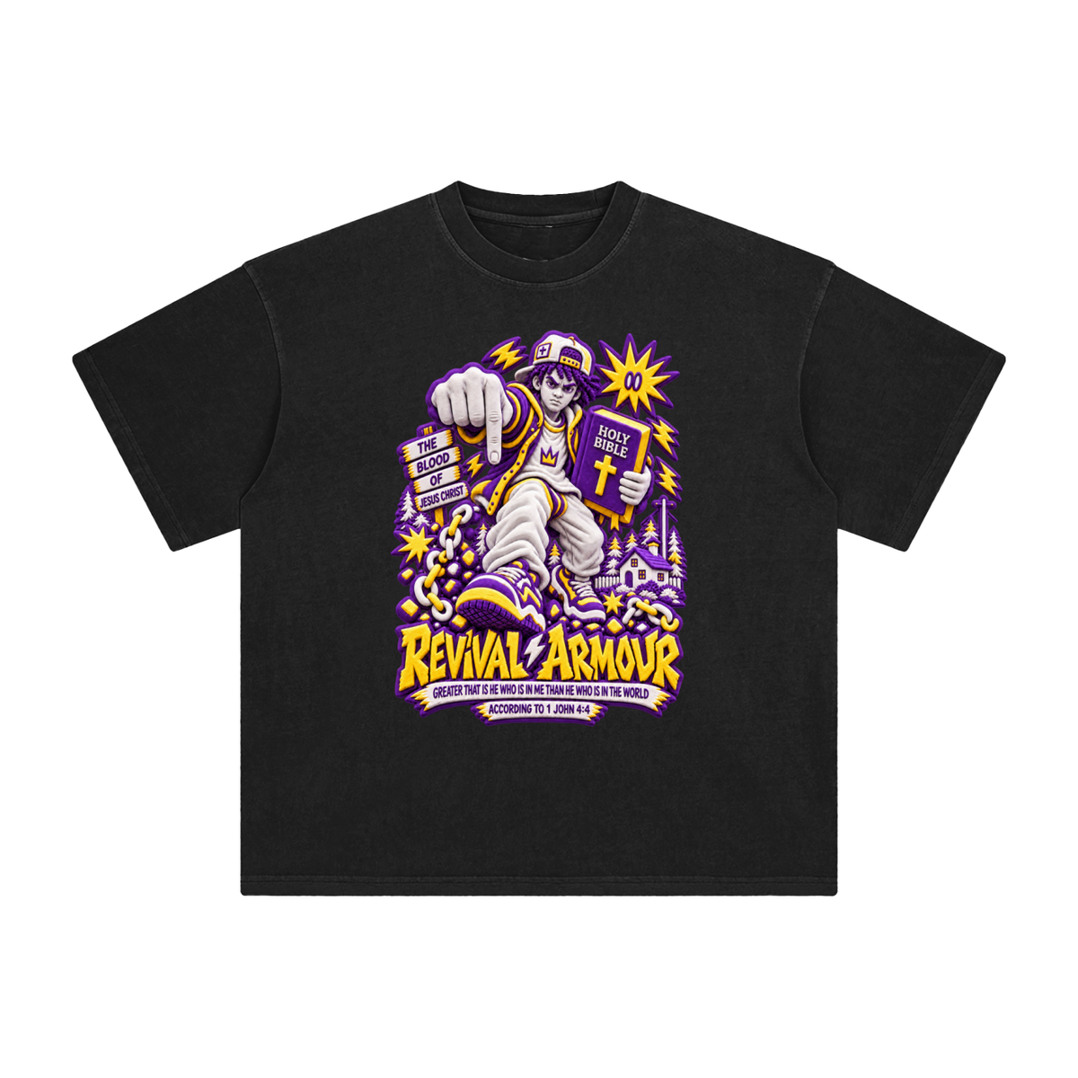GREATER THAT IS HE WHO IS IN ME THAN WHO IS IN THE WORLD ACCORDING TO 1 JOHN 4:4 T-Shirt