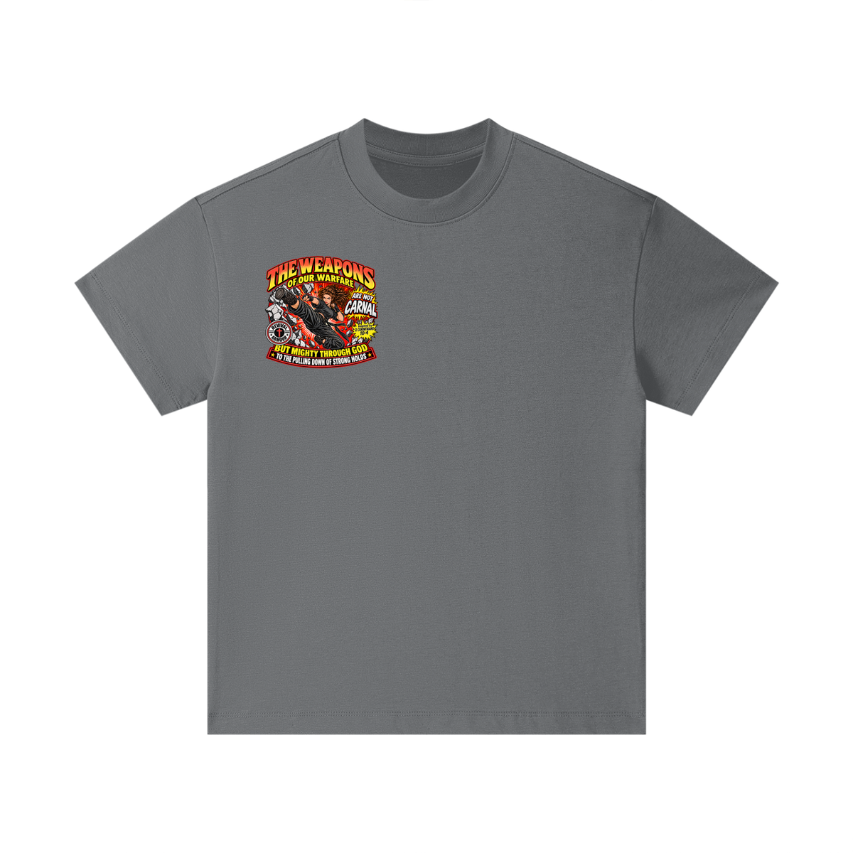 THE WEAPONS OF OUR WARFARE ARE NOT CARNAL BUT MIGHTY THROUGH GOD TO THE PULLING DOWN OF STRONG HOLDS Kids T-Shirt