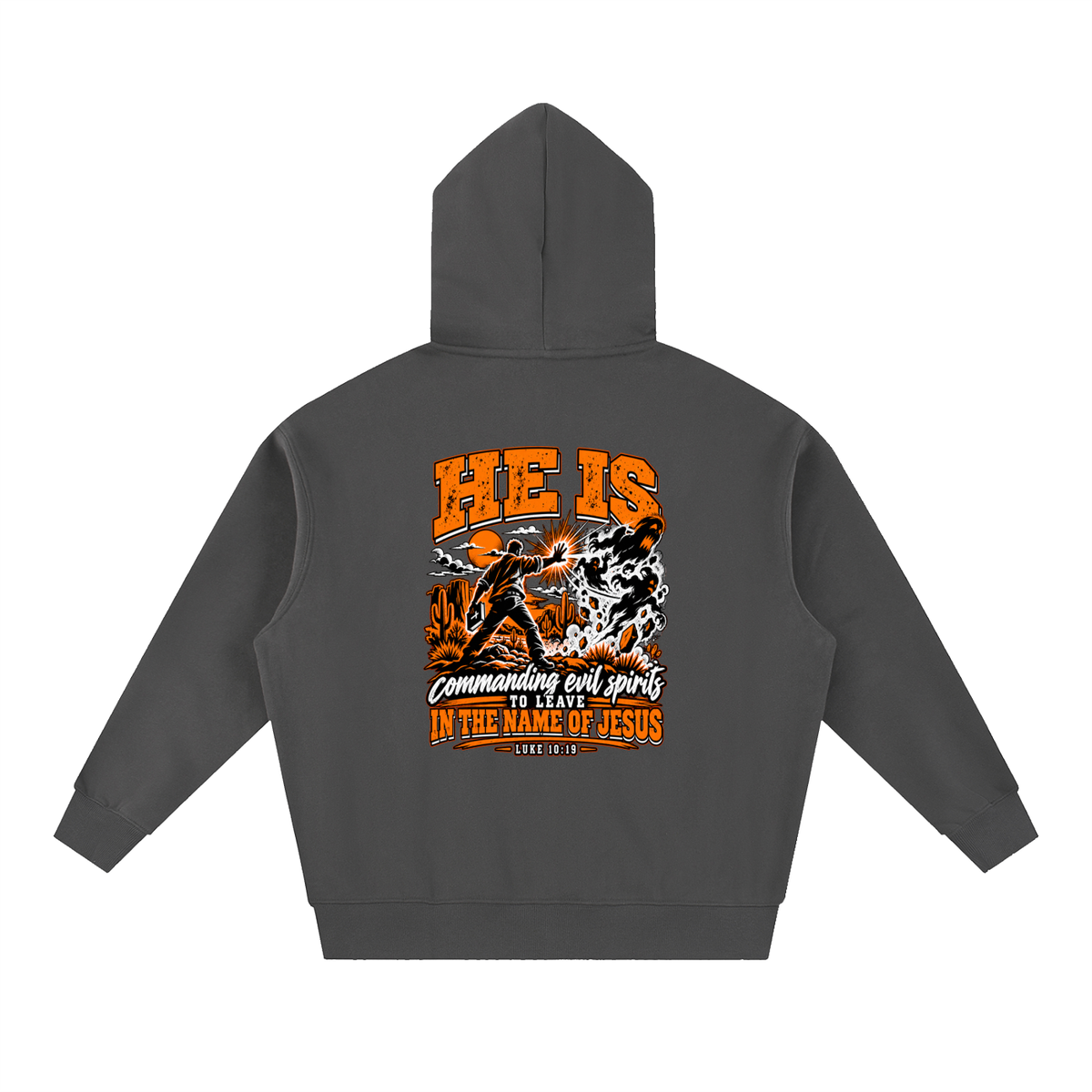 THE WEAPONS OF OUR WARFARE ARE NOT CARNAL HE IS COMMANDING EVIL SPIRITS TO LEAVE IN THE NAME OF JESUS - LUKE 10:19 - Hoodie
