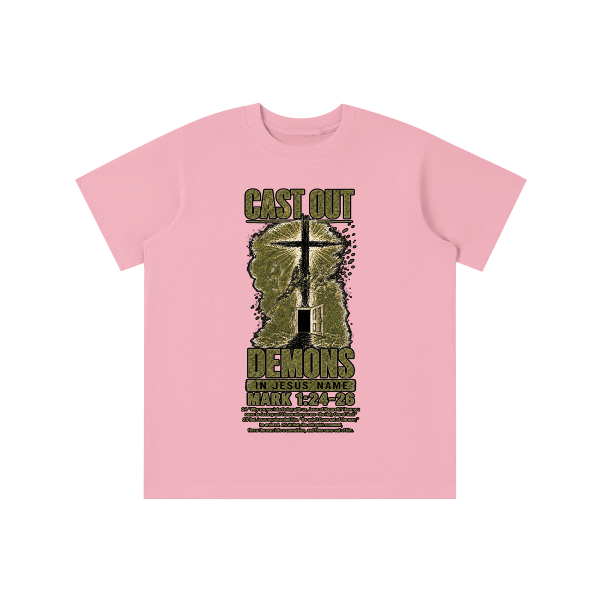Mark 1:24-26 NLT youth T-shirt
