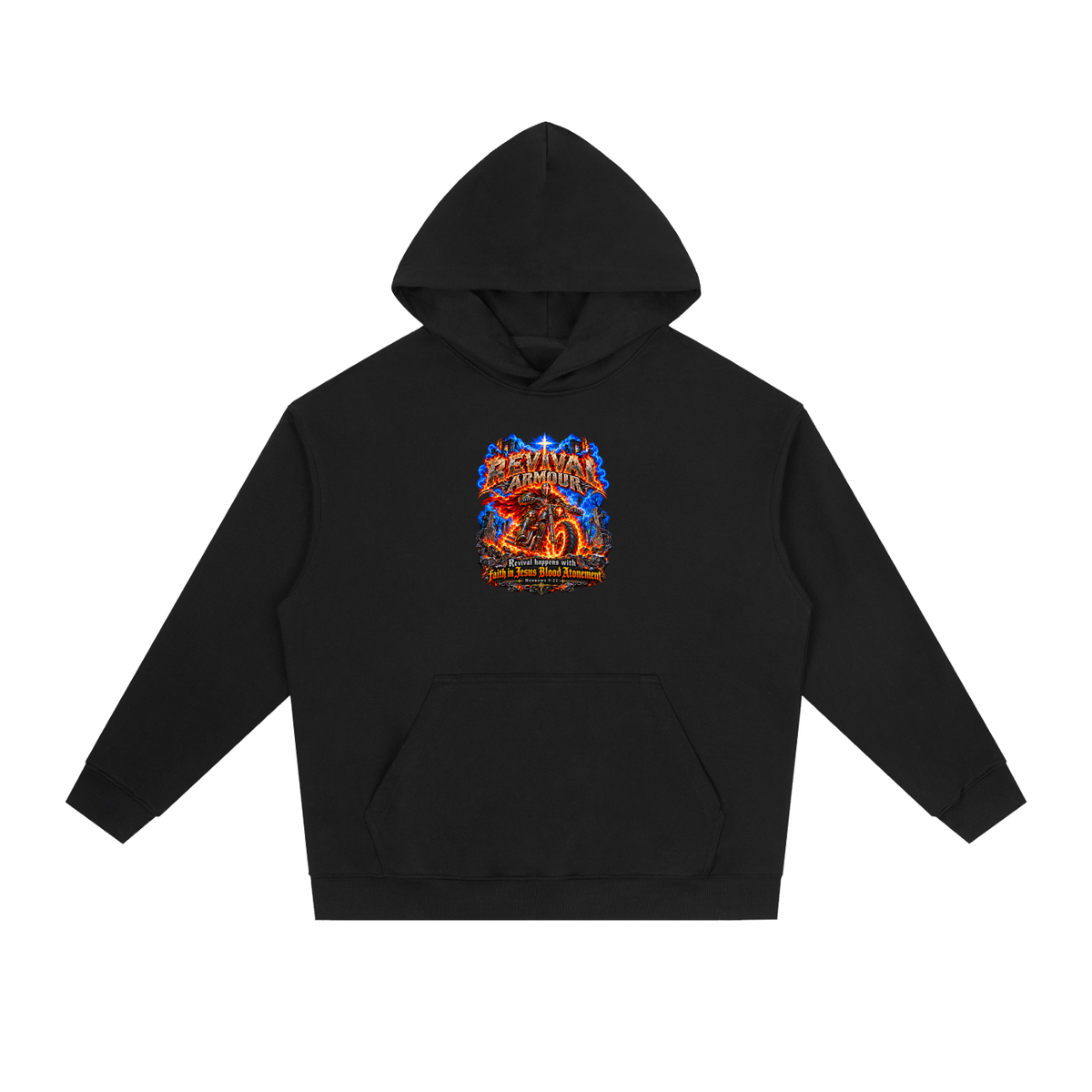 REVIVAL ARMOUR REVIVAL HAPPENS WITH FAITH IN JESUS BLOOD ATONEMENT - HEBREWS 9:22 Hoodie