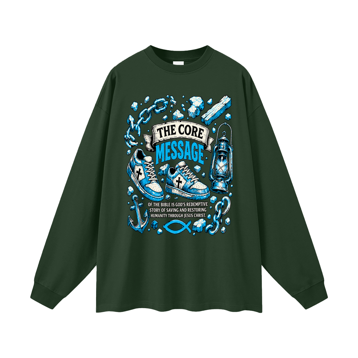 the core message of the bible is God's redemptive story of saving and restoring humanity through Jesus Christ. Long Sleeve T-Shirt