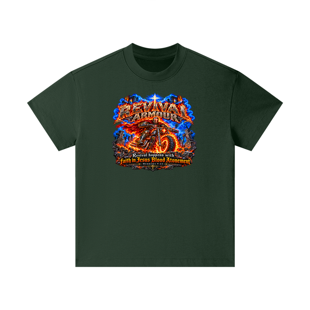 REVIVAL ARMOUR REVIVAL HAPPENS WITH FAITH IN JESUS BLOOD ATONEMENT - HEBREWS 9:22 - Kids T-Shirt