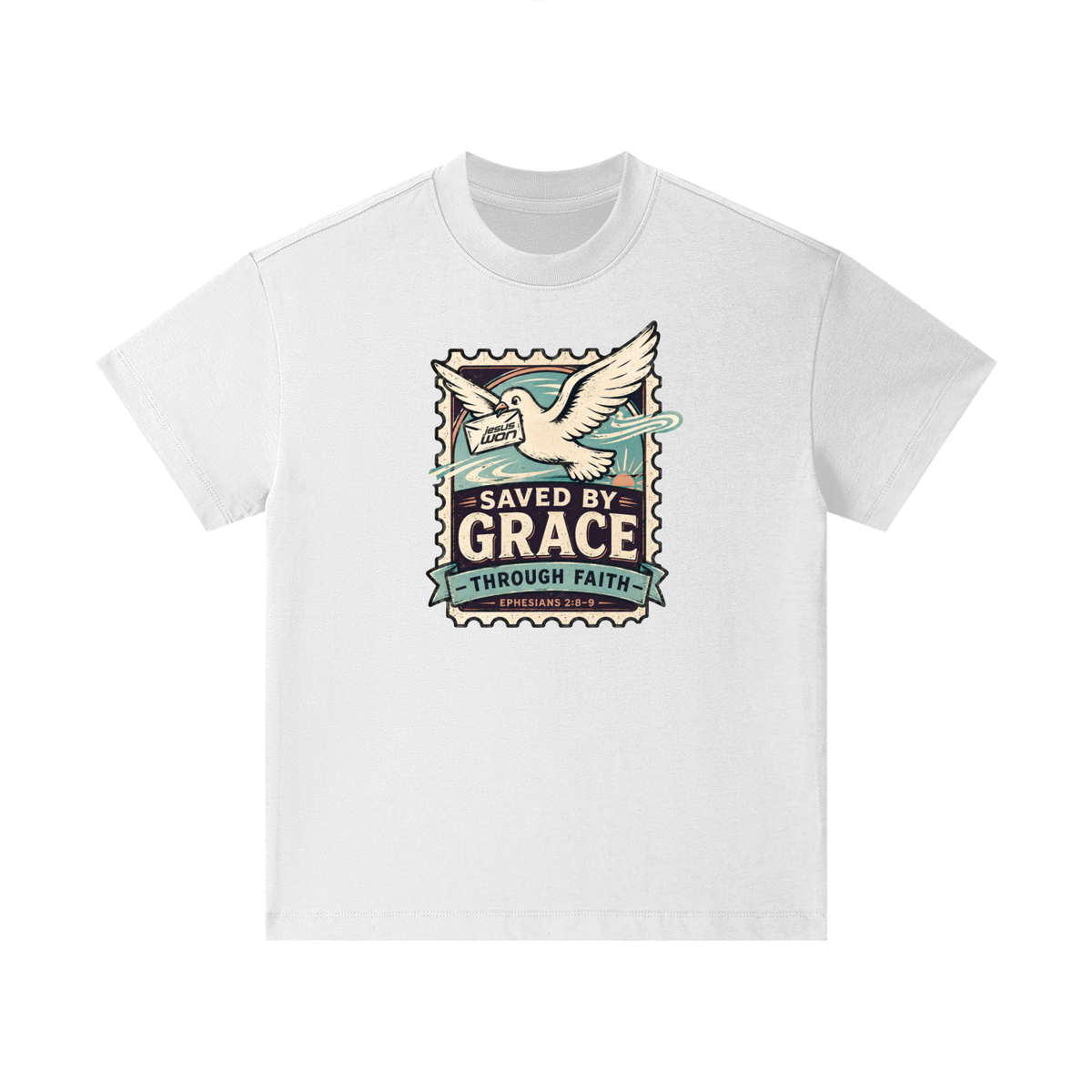 SAVED BY GRACE -THROUGH FAITH- - EPHESIANS 2:8-9 - Kids T-Shirt