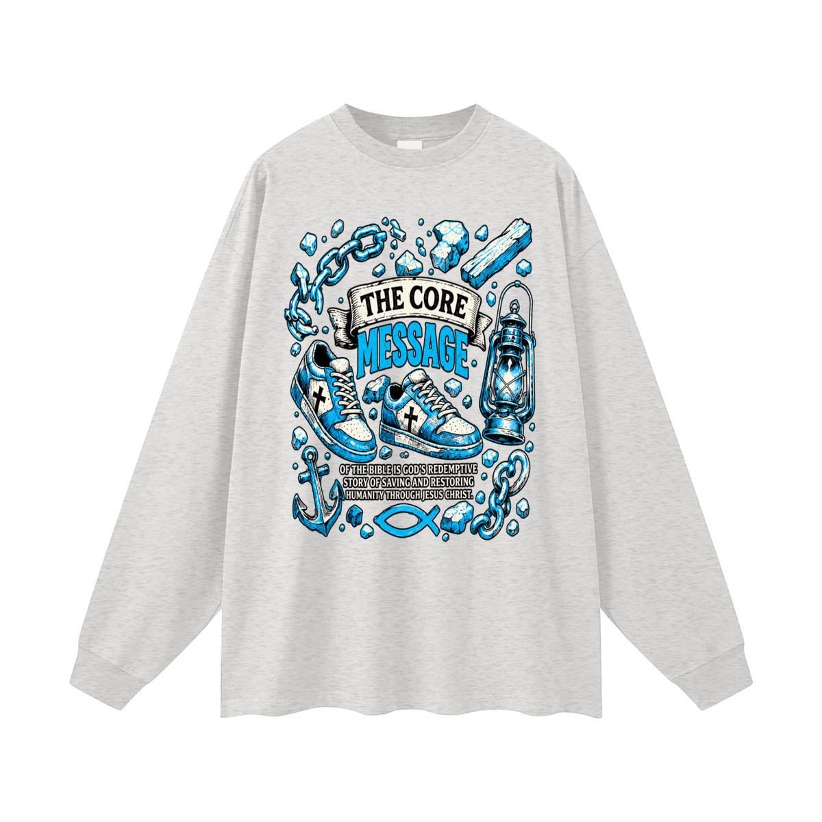 the core message of the bible is God's redemptive story of saving and restoring humanity through Jesus Christ. Long Sleeve T-Shirt