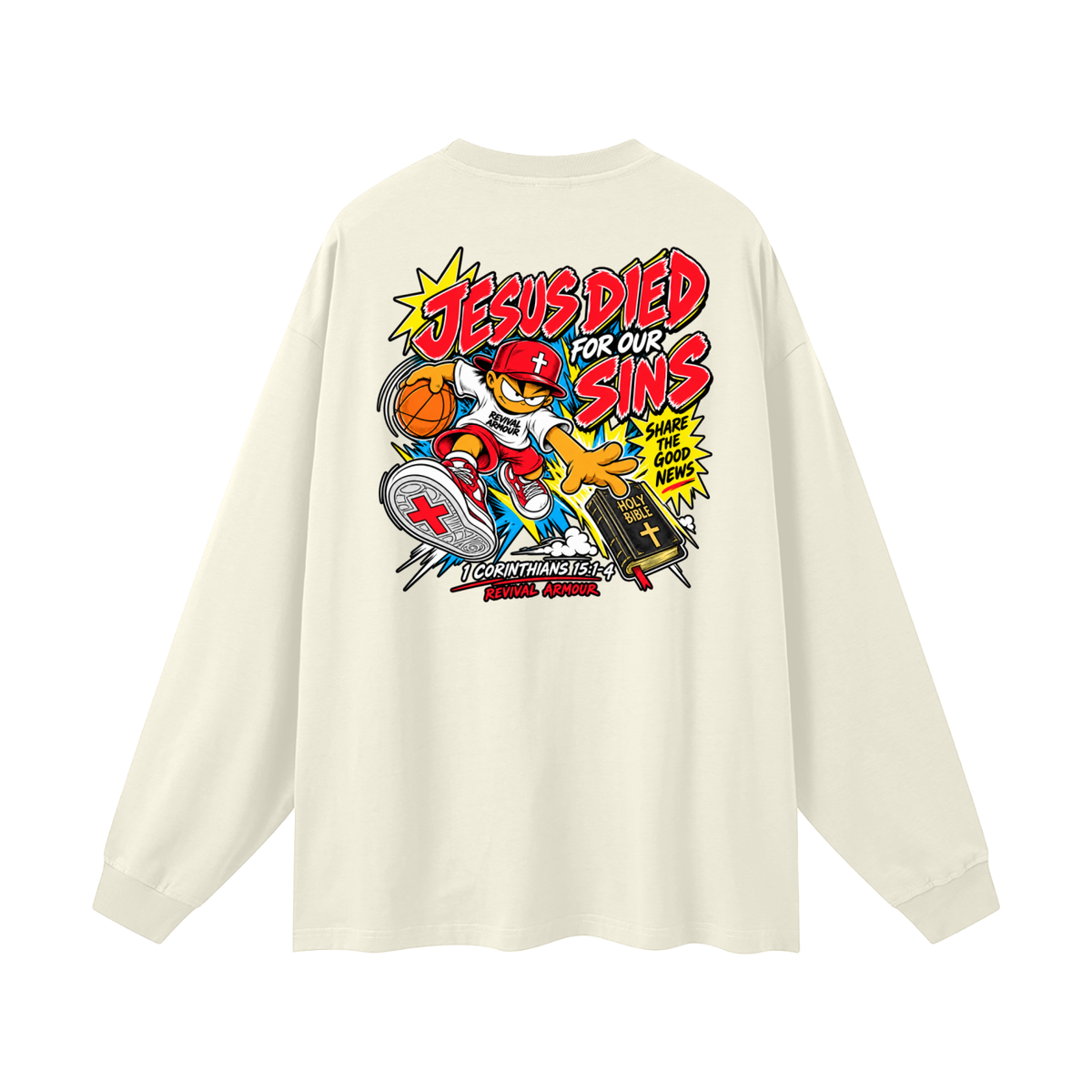 REVIVAL EST. 2026 ARMOUR JESUS DIED FOR OUR SINS Long Sleeve T-Shirt