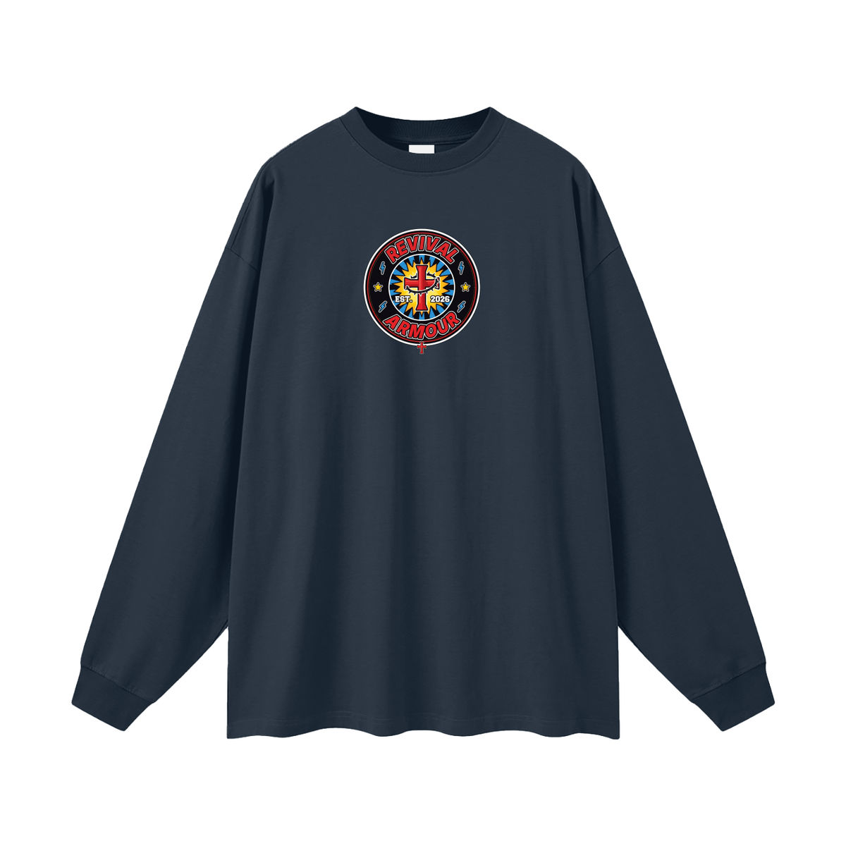 REVIVAL EST. 2026 ARMOUR JESUS DIED FOR OUR SINS Long Sleeve T-Shirt