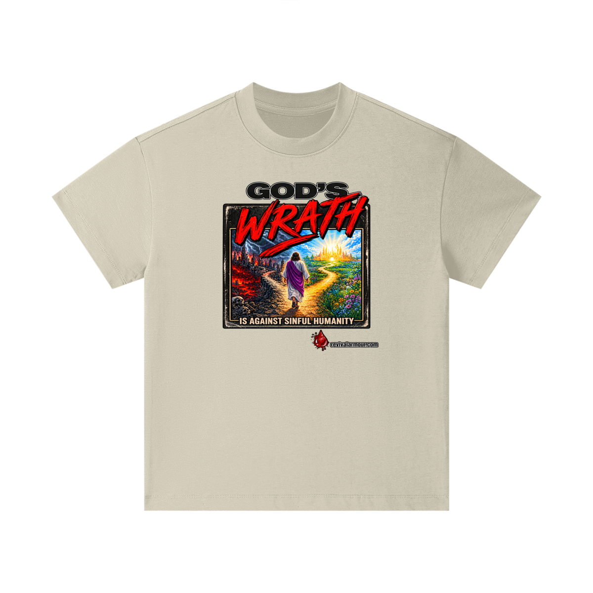 GOD'S WRATH IS AGAINST SINFUL HUMANITY revivalarmour.com Kids T-Shirt