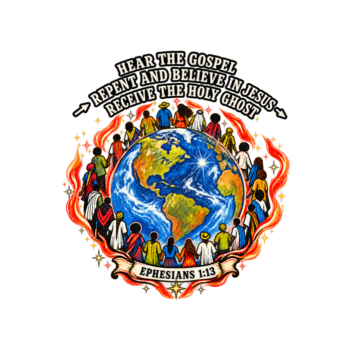 Hear the Gospel > repent and believe in Jesus > Receive the Holy Ghost T-Shirt