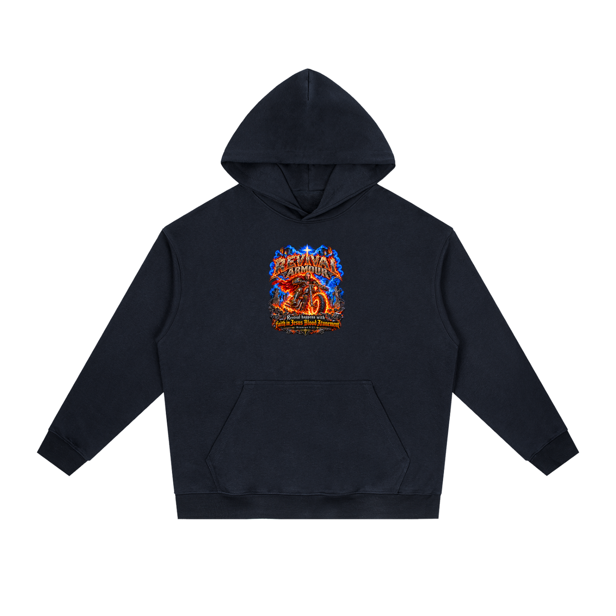 REVIVAL ARMOUR REVIVAL HAPPENS WITH FAITH IN JESUS BLOOD ATONEMENT - HEBREWS 9:22 Hoodie