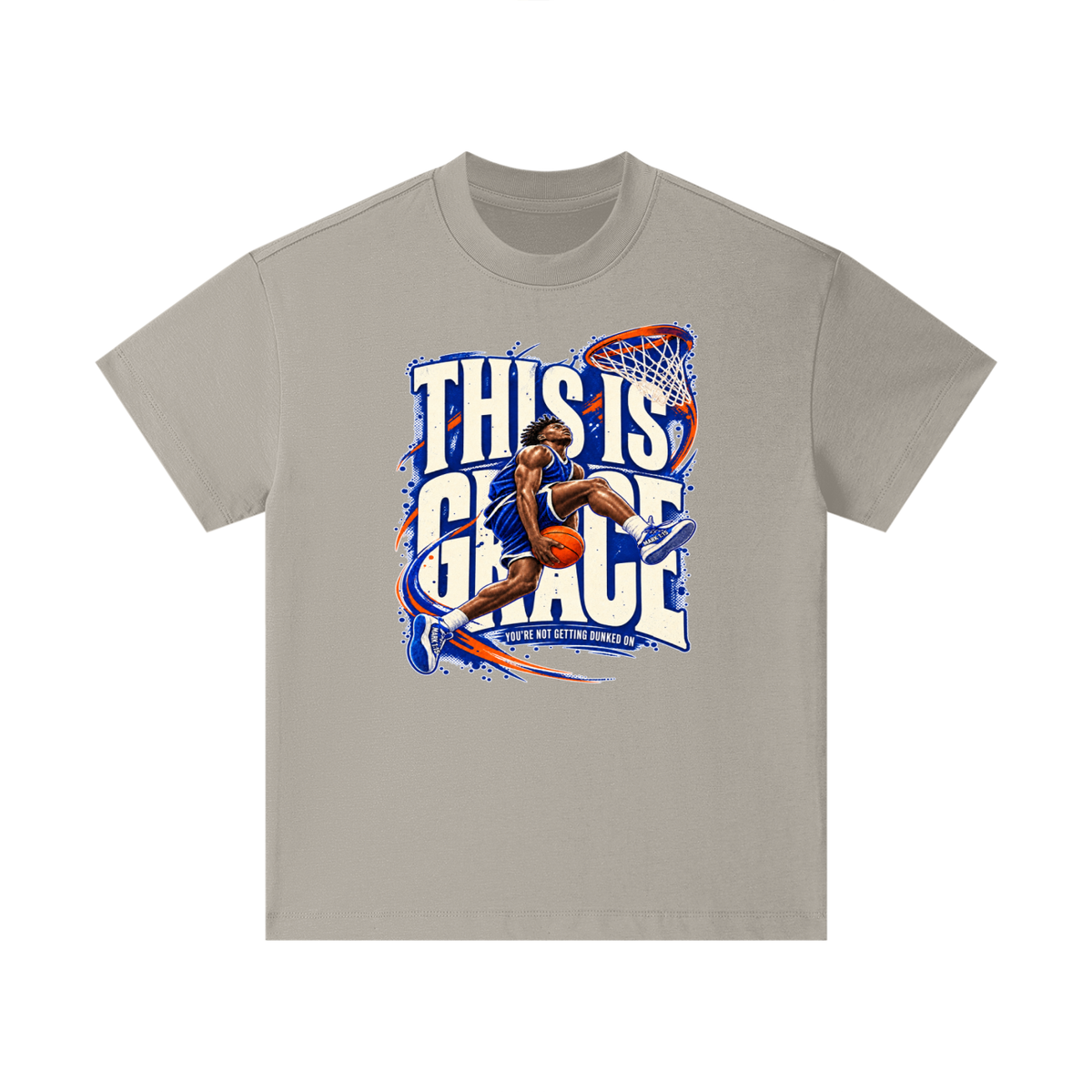 THIS IS GRACE YOU'RE NO GETTING DUNKED ON ( MARK 1:15 IS ON HIS SHOES ) Kids T-Shirt