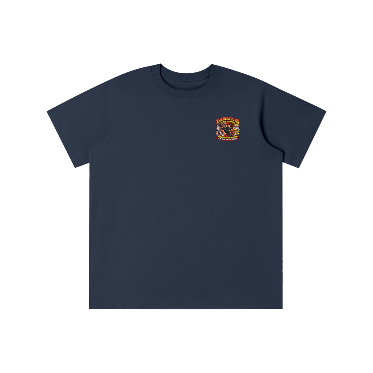 THE WEAPONS OF OUR WARFARE ARE NOT CARNAL INSPIRED BY 2 CORINTHIANS 10:4 BUT MIGHTY THROUGH GOD TO THE PULLING DOWN OF STRONG HOLDS REVIVAL ARMOUR youthT-shirt