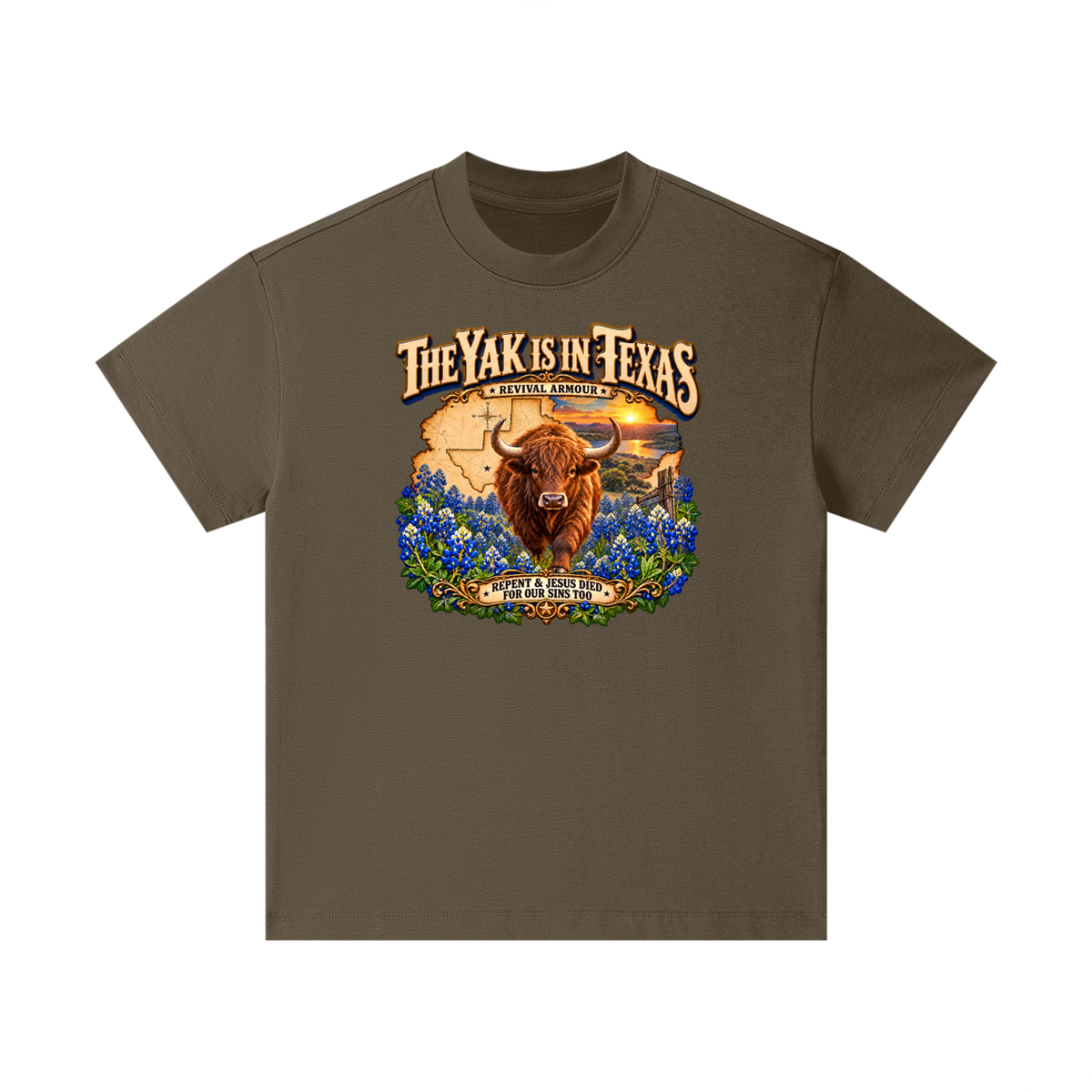 THE YAK IS IN TEXAS REPENT & JESUS DIED FOR OUR SINS TOO Kids T-Shirt