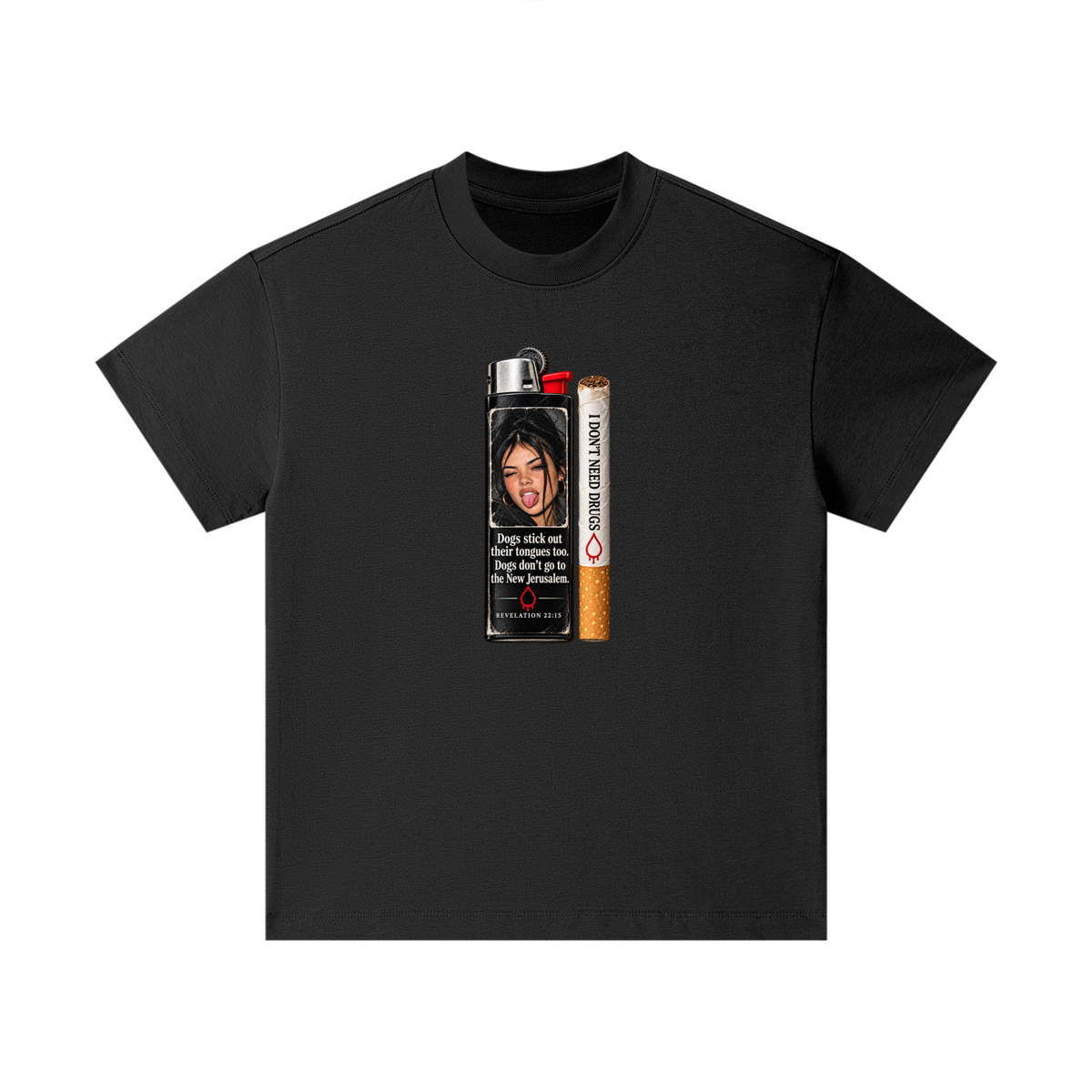 DOGS STICK OUT THEIR TONGUES TOO. DOGS DON'T GO TO THE NEW JERUSALEM REVELATION 22:15 I DON'T NEED DRUGS Kids T-Shirt