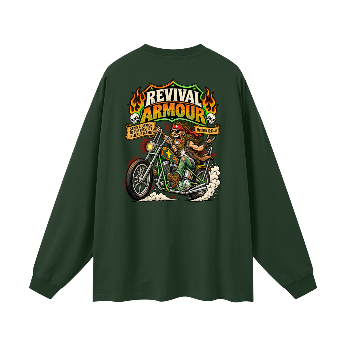 REVIVAL ARMOUR SEND A DEMON TO THE DESERT IN JESUS NAME [MATTHEW 12:43-45] Long Sleeve T-Shirt