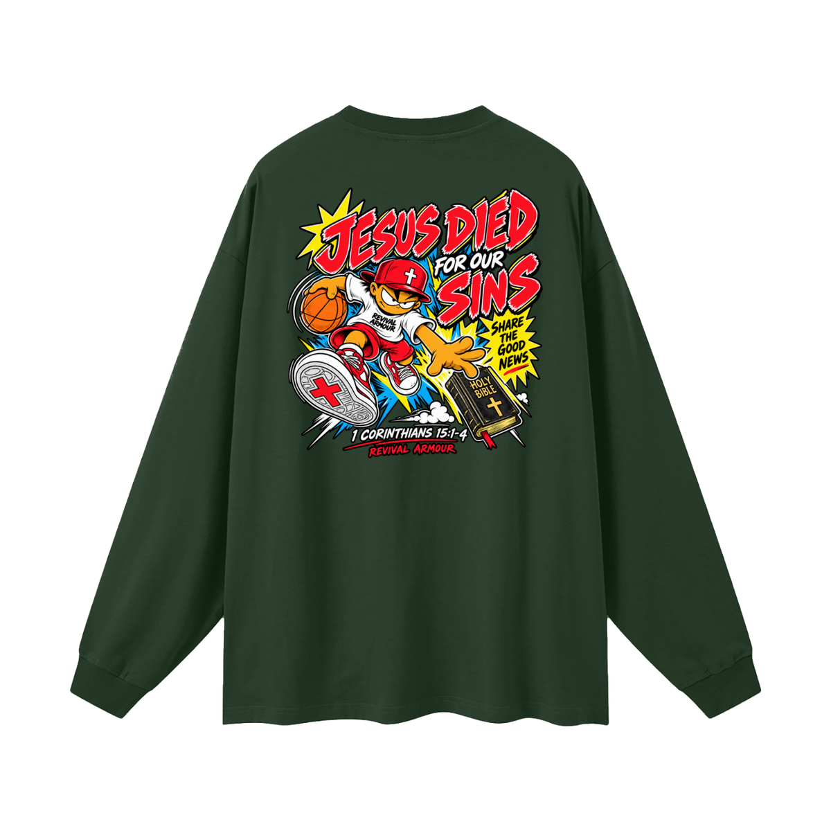 REVIVAL EST. 2026 ARMOUR JESUS DIED FOR OUR SINS Long Sleeve T-Shirt