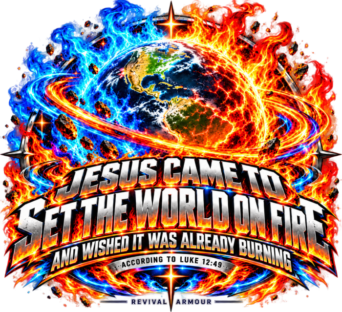 JESUS CAME TO SET THE WORLD ON FIRE AND WISHED IT WAS ALREADY BURNING ACCORDING TO LUKE 12:49 REVIVAL ARMOUR Hoodie