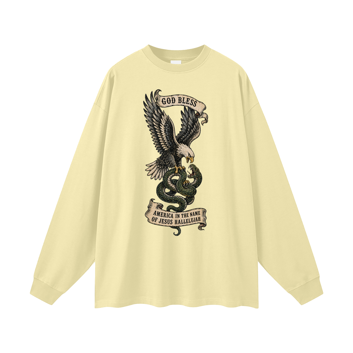 GOD BLESS AMERICA IN NAME OF JESUS HALLELUJAH Long Sleeve T-Shirt