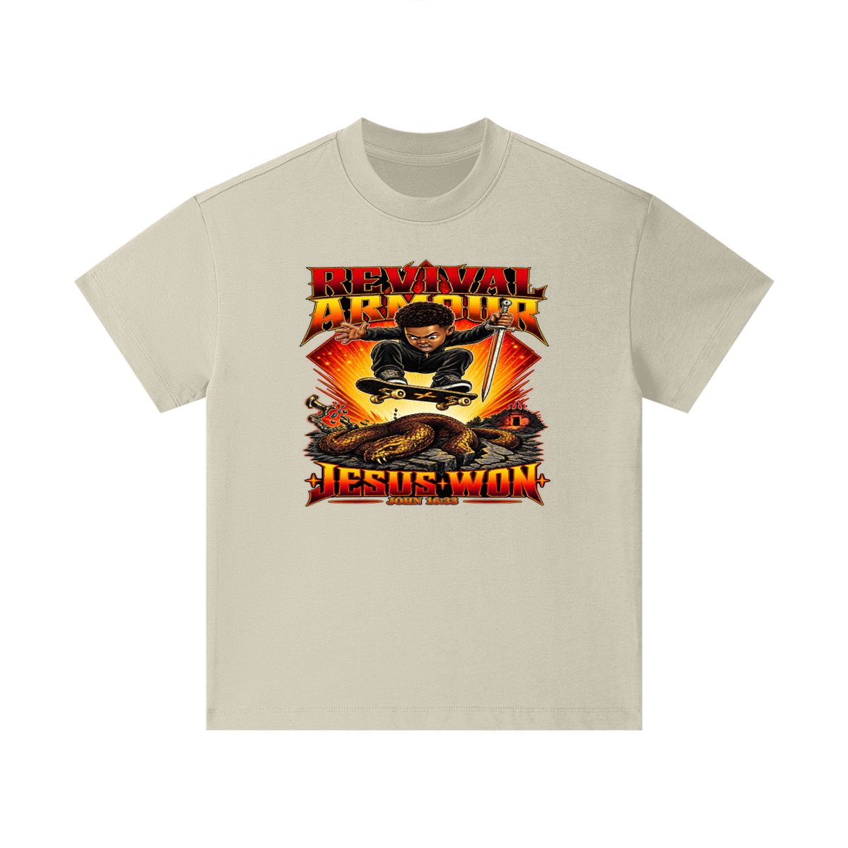 REVIVAL ARMOUR JESUS * WON - JOHN 16:33 - Kids T-Shirt