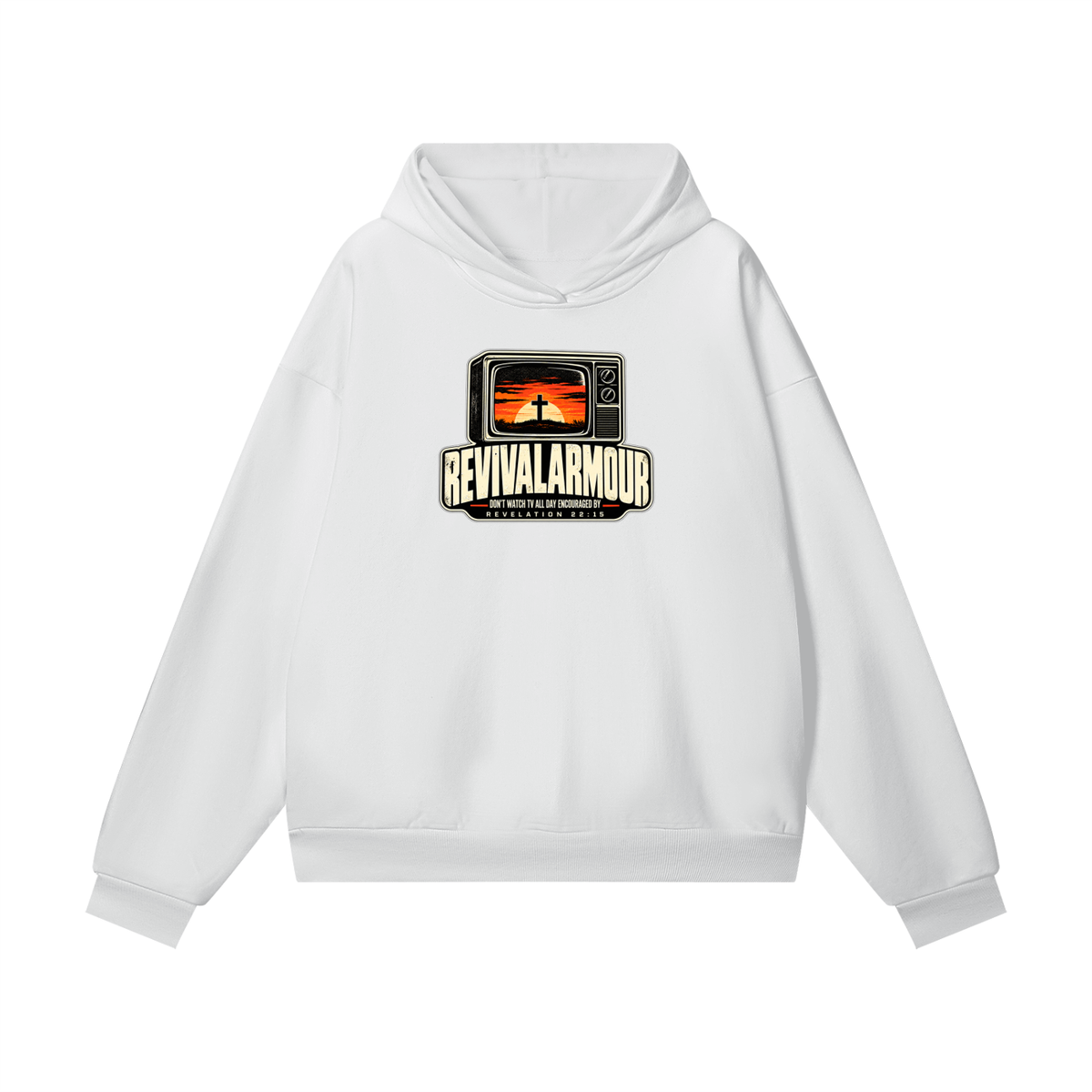 REVIVAL ARMOUR DON'T WATCH ALL DAY ENCOURAGED BY REVELATION 22:15 hidden pocket Hoodie