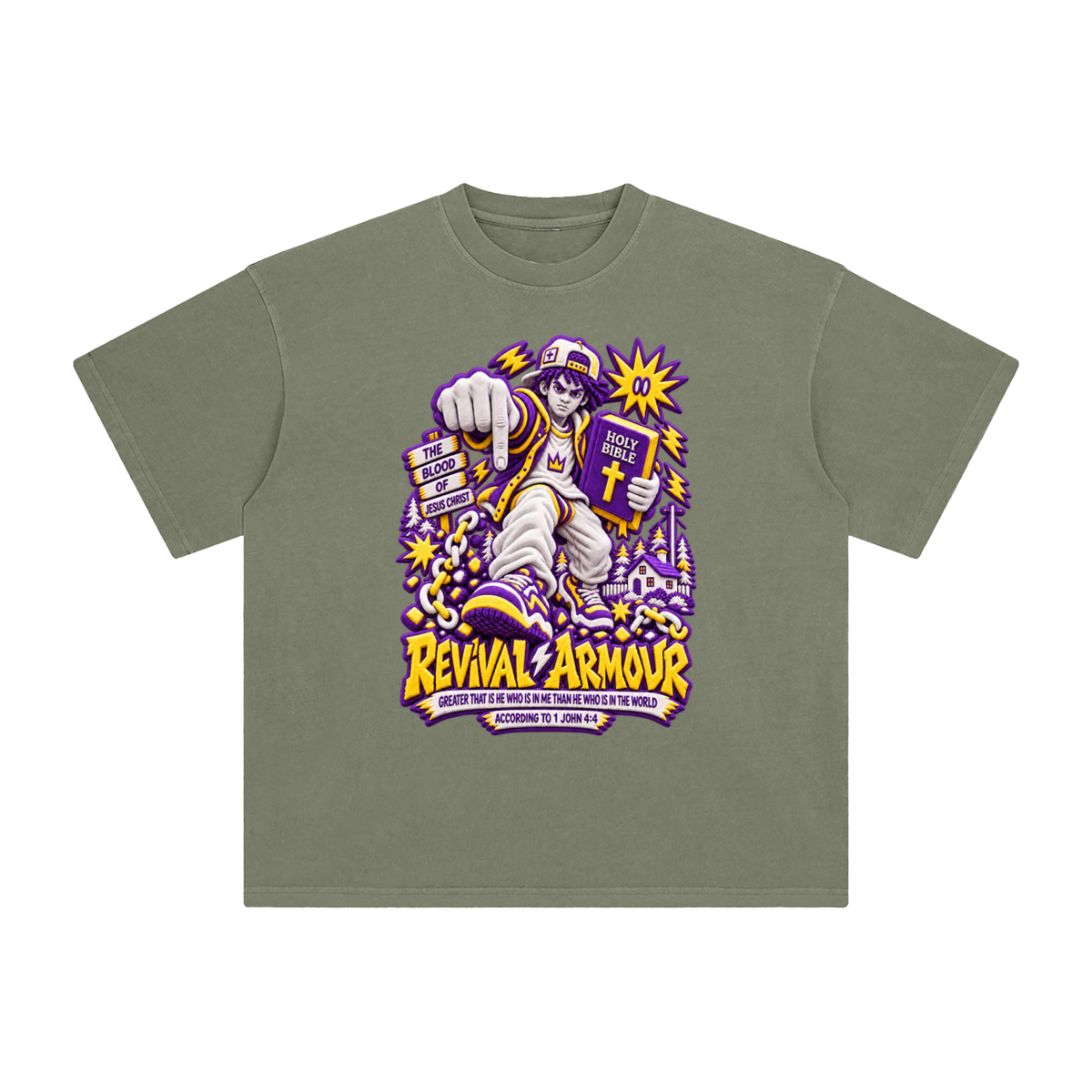 GREATER THAT IS HE WHO IS IN ME THAN WHO IS IN THE WORLD ACCORDING TO 1 JOHN 4:4 T-Shirt