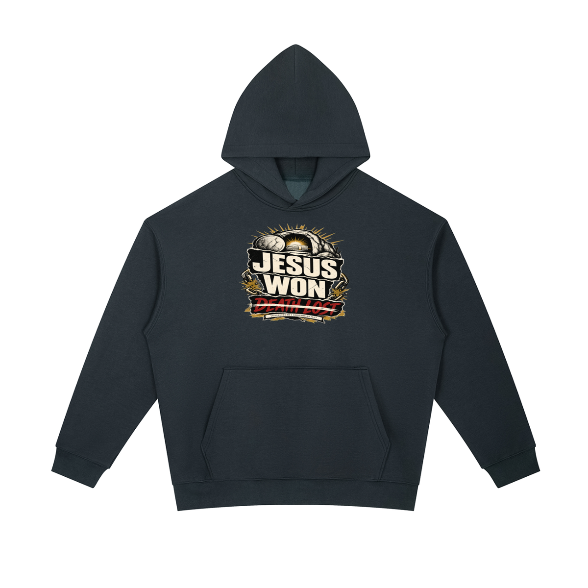 JESUS WON DEATH LOST INFLUENCED BY 1 CORINTHIANS 15:57 Hoodie