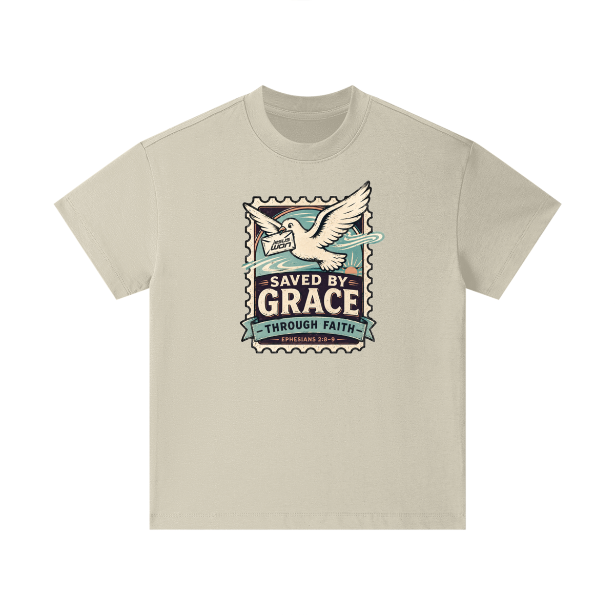 SAVED BY GRACE -THROUGH FAITH- - EPHESIANS 2:8-9 - Kids T-Shirt