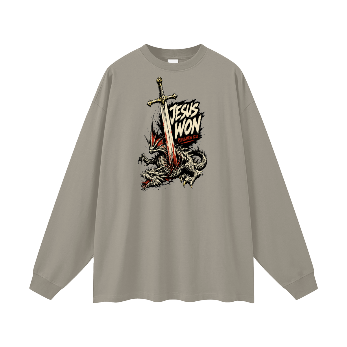 Jesus Won Revelation 12:11 Long Sleeve T-Shirt
